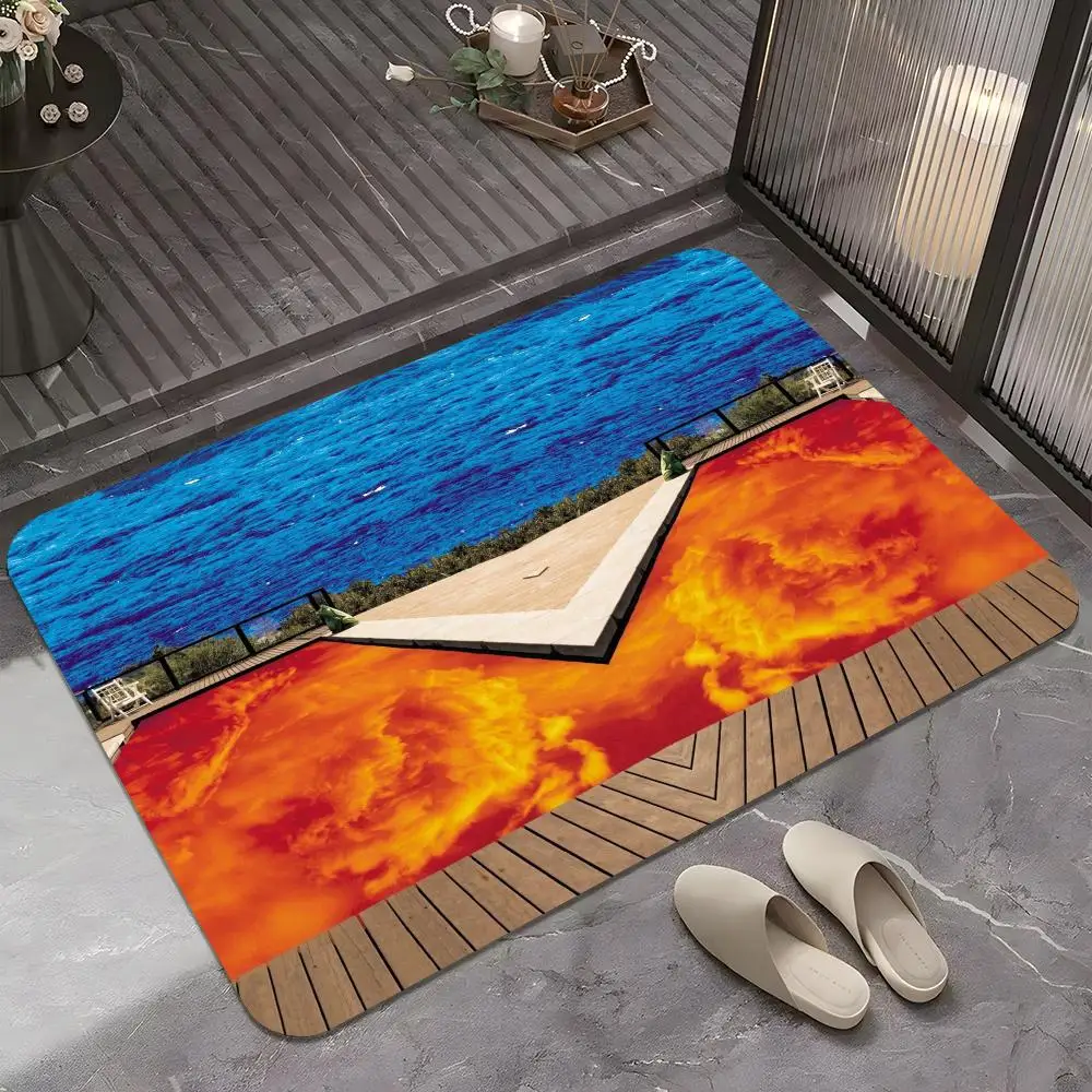 R-Red Hot C-Chili Peppers Floor Mat HD Art Wall Room Decor Home Waterproof Home Living Bar Decorative Paintings