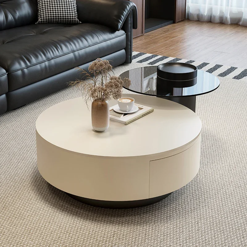 

Cream Round Table Rock Small Modern Simple Coffee Tables Small Luxury Minimalist Accessories Mesa Centro Living Room Table