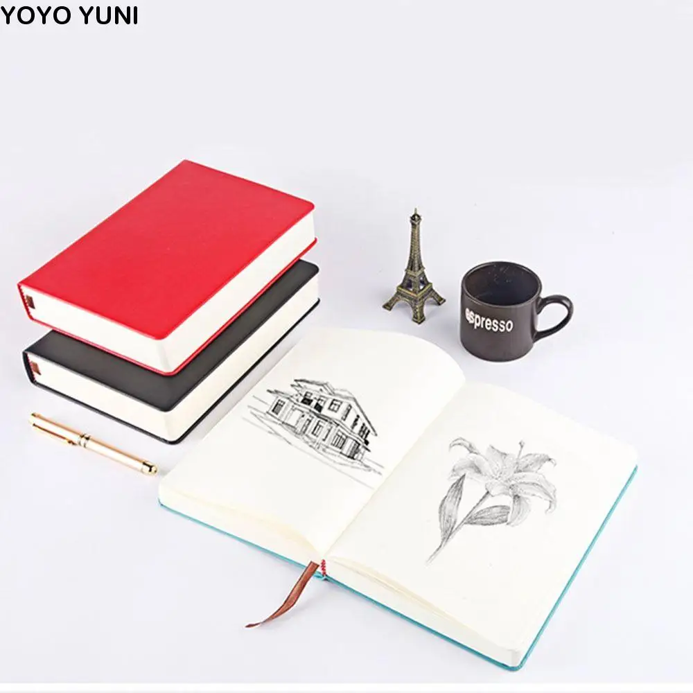 

A4/A5/A6 Sketchbook Super Thick 330 Sheets Writing Blank Notepad Blank Inner Pages PU Leather Soft Cover Journal Diary Notebook