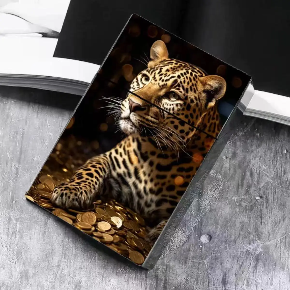 Ins Style Animal Print Cigarette Case for 20 King Size | 2-in-1 Card Holder& Crushproof Box | Cool Gift with Wild Pattern Design