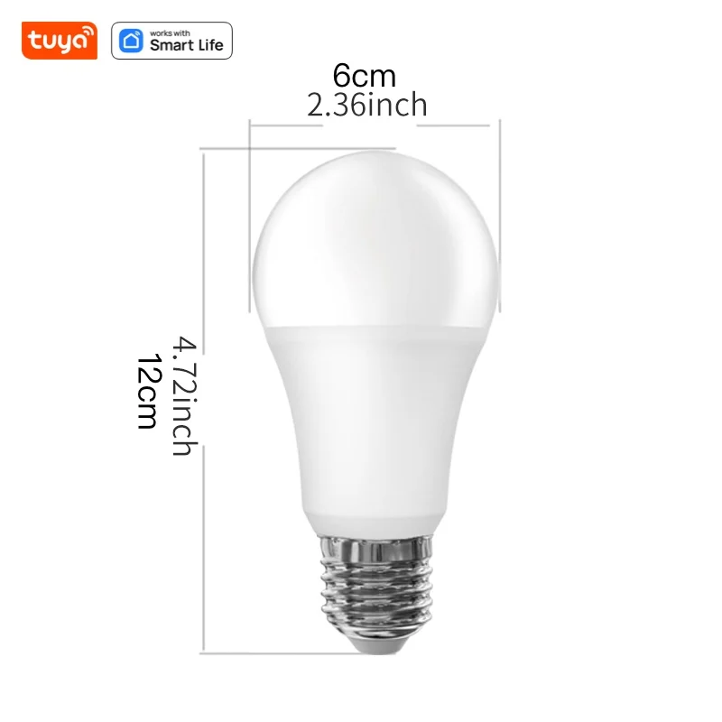 Lampadina intelligente Tuya E27, 9W 220-240V, lampadine LED RGBW che cambiano colore, controllo APP Tuya Smart Life, sincronizzazione musicale