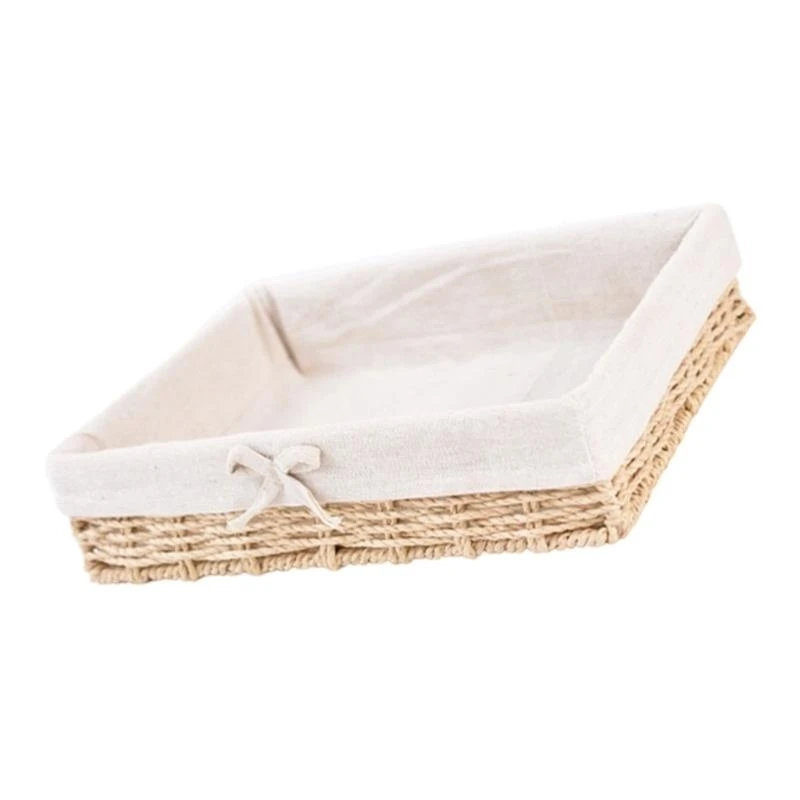 Woven Storage Basket For Toy Cosmetics Living Room Bedroom Dresser Countertop K92C