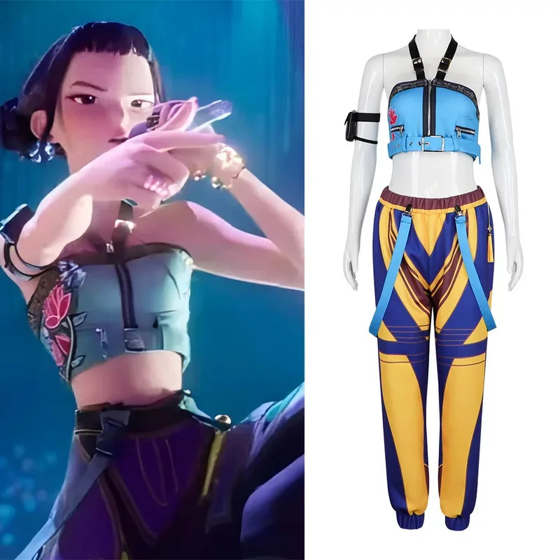 

CyKids Women Rumi Zoey Mira Cosplay Costume Outfits Cartoon Demon Hunter of KPop Roleplay Children Suits Halloween Carnival Part