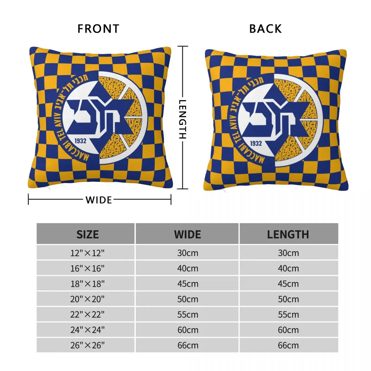 Israel Maccabi Tel Aviv Bc Pillowcase Decorative Sofa Cushion Double-sided Printing Short Plush Pillowcase Home