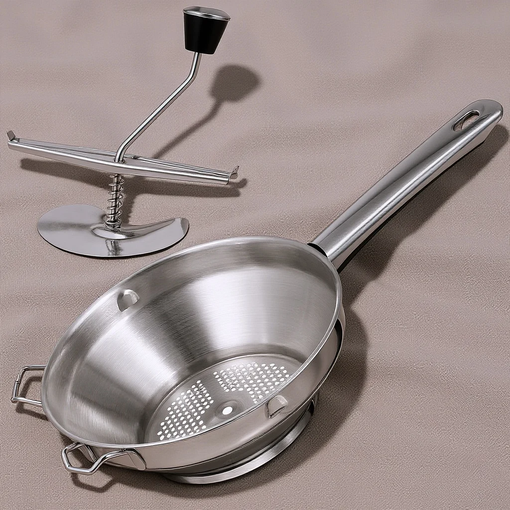 

1Pcs Stainless Steel Potato Masher Ricer Manual Presser for Kitchen Housewife Gift Silver Stainless Steel Potato Presser