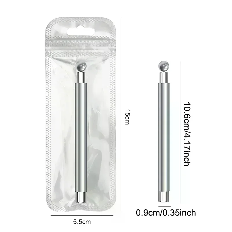 แท่งแม่เหล็กทำเล็บลายตาแมว ลูกบอลแม่เหล็ก ด้ามจับอะลูมิเนียม ทรงกระบอก เครื่องมือแม่เหล็กเจลยูวี แบบสองหัว สำหรับออกแบบเล็บ