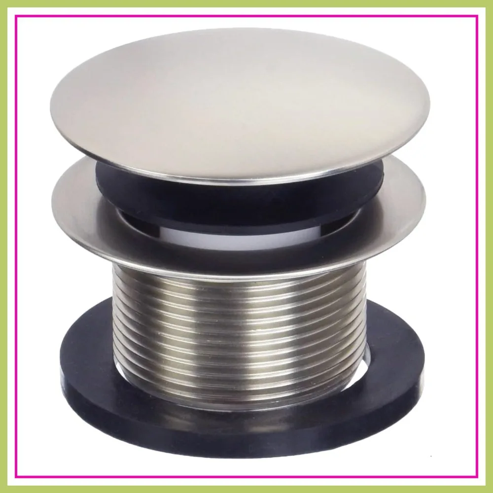 1-1/2" NPSM Coarse Thread Mushroom Tip-Toe Bathtub Drain Stopper, Stainless Steel
