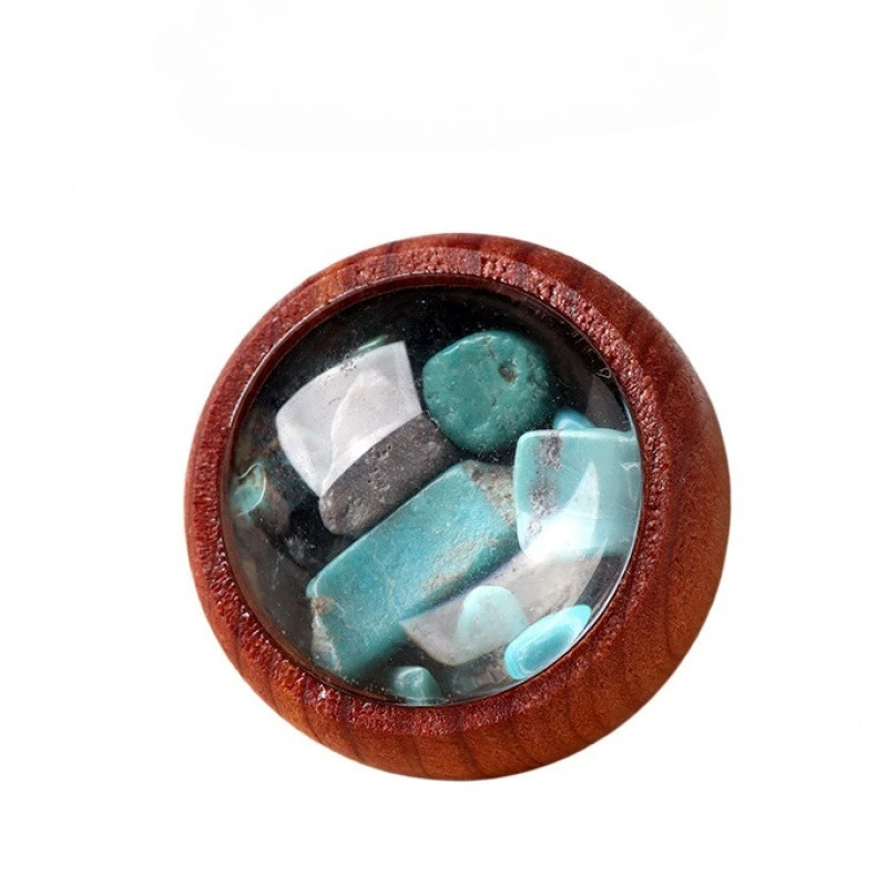Unique Cypress Wood Cloud Round Pendant Inlaid Chips Flower Bead, DIY Accessories For Bracelet, Necklace & Wenwan Charms Present