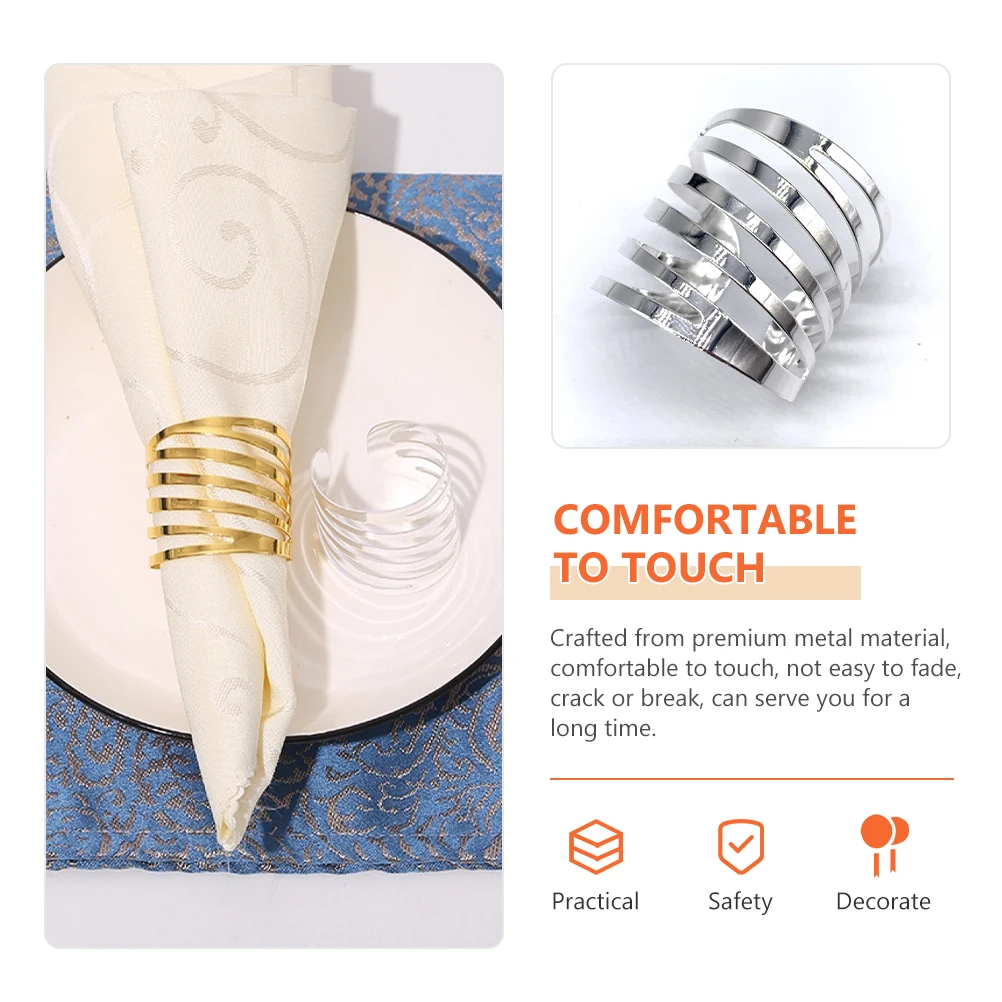 

8Pcs Metal Napkin Rings Holder Stylish Table Decoration for Family Gatherings Events Napkin Rings Tableware Accessories