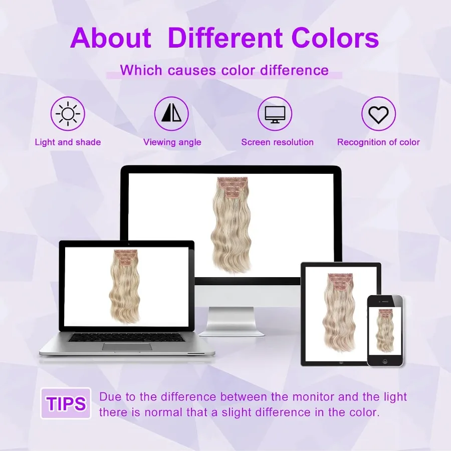 وصلات شعر كليبين قوية 20 بوصة أشقر رمادي مختلط التبييض شقراء الاصطناعية قطع الشعر للنساء 4 قطعة طويلة متموجة لينة هاي