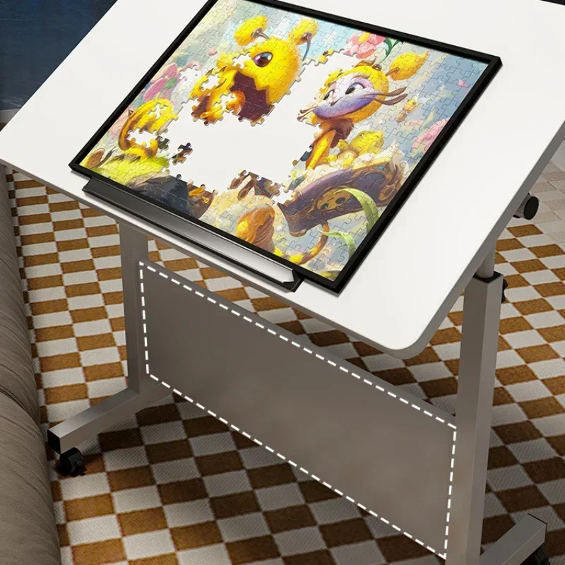 Foldable Lifting Puzzle Table Painting Special Work Table Bed Side Mobile Laptop Table Furniture Home Student Writing Desk