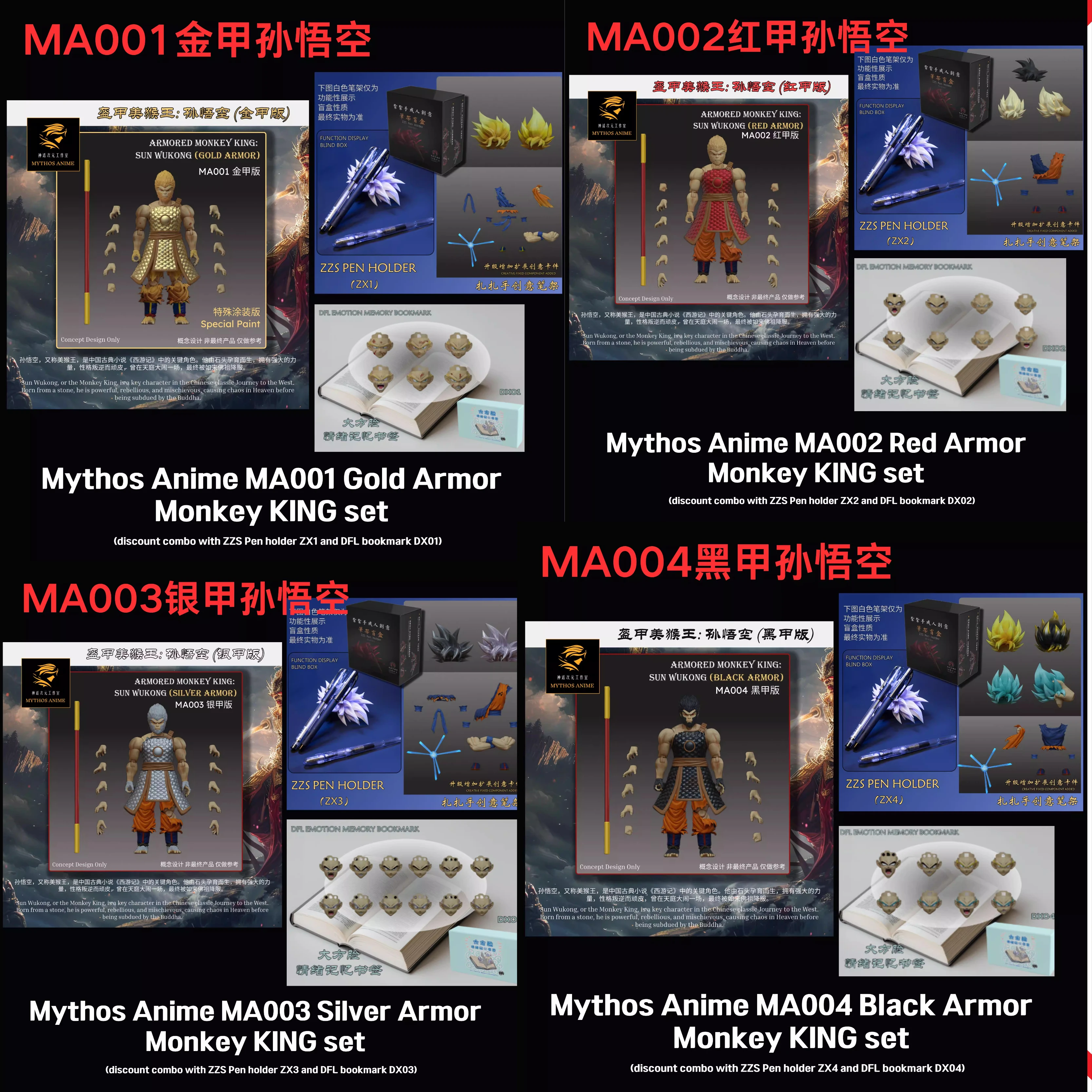 In Stock Dragon Ball Figure Dimensional Myth 1/12 Armor Monkey King Golden Armor Version MA001 004 Action Figure Collection Gift view 6
