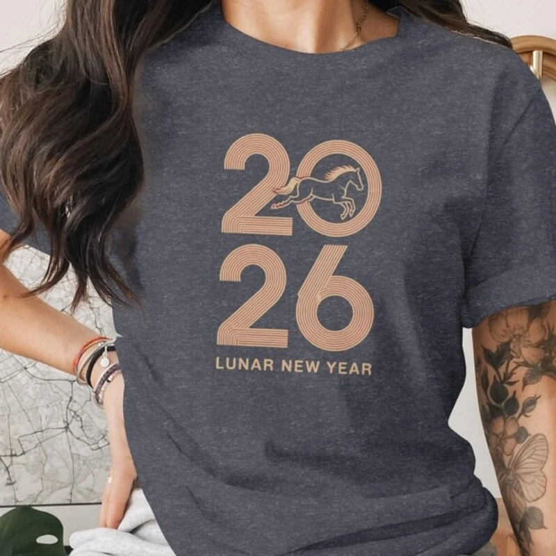 Lunar New Year 2026 of The Horse Graphic Tee Chinese Zodiac Stylish Unisex Top Celestial Celebration Fashion Graphic Tshirts