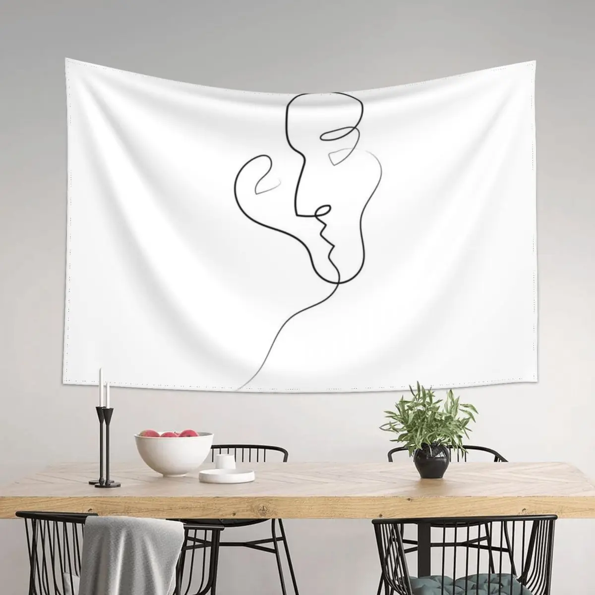 

Passionate Kiss One Line Art One Line Artist Minimal Art One Line Art Minimalist Tapestry Bedroom Decorations Tapestry
