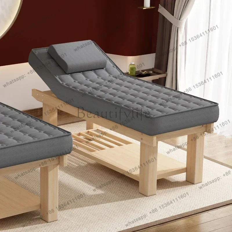 LSModern Simple Massage Beds Nordic Solid Wood Physiotherapy Knead Massage Tables Esthetician Spa Salon Furniture Cama Masaje FY