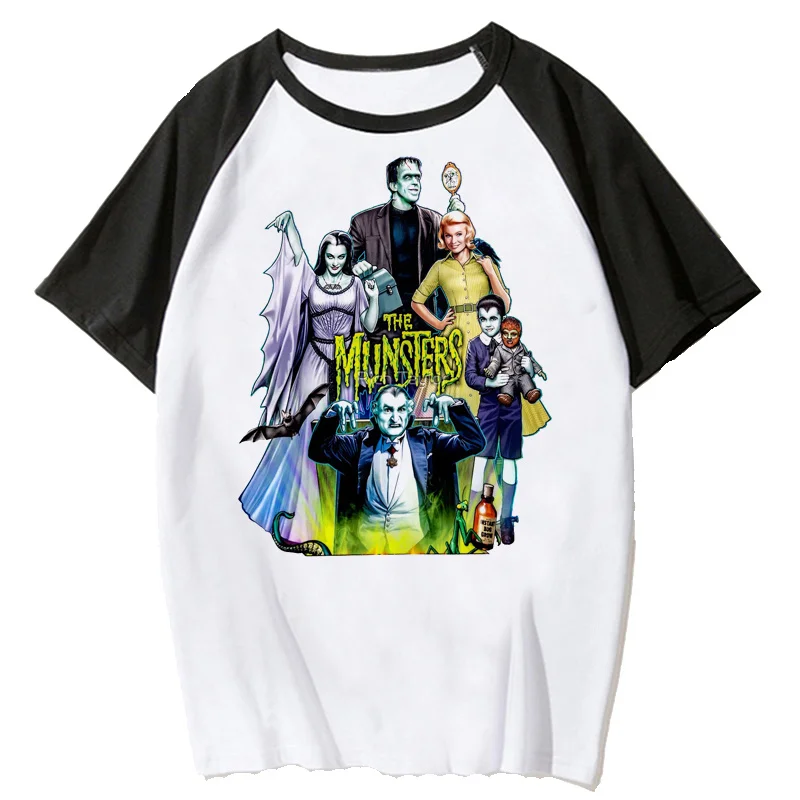 Camiseta feminina de The Munsters, estampa grunge estética feminina, roupas Y2K, camiseta ulzzang, 2022