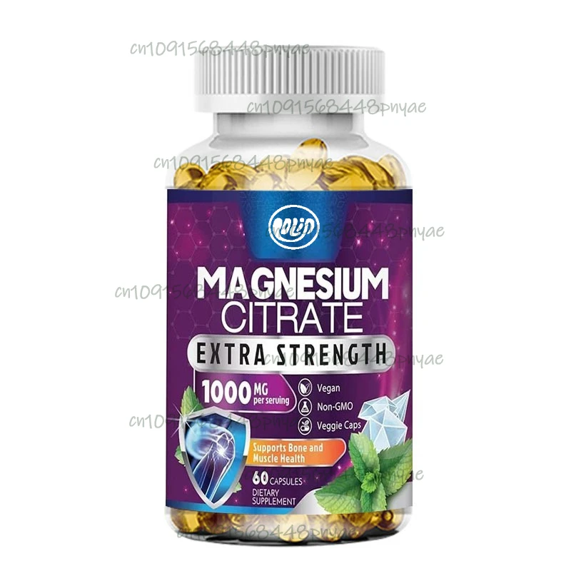 

Magnesium Citrate Capsules - Highly Absorbent Citric Acid Complex, Gluten Free, Non GMO -60 Capsules