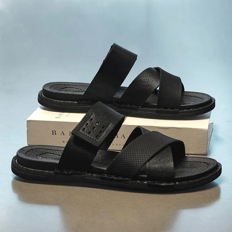 Summer Featured Men's Casual Slides, Simple One Strap Style Soft Sole Non Slip Daily Wear Slippers For Men