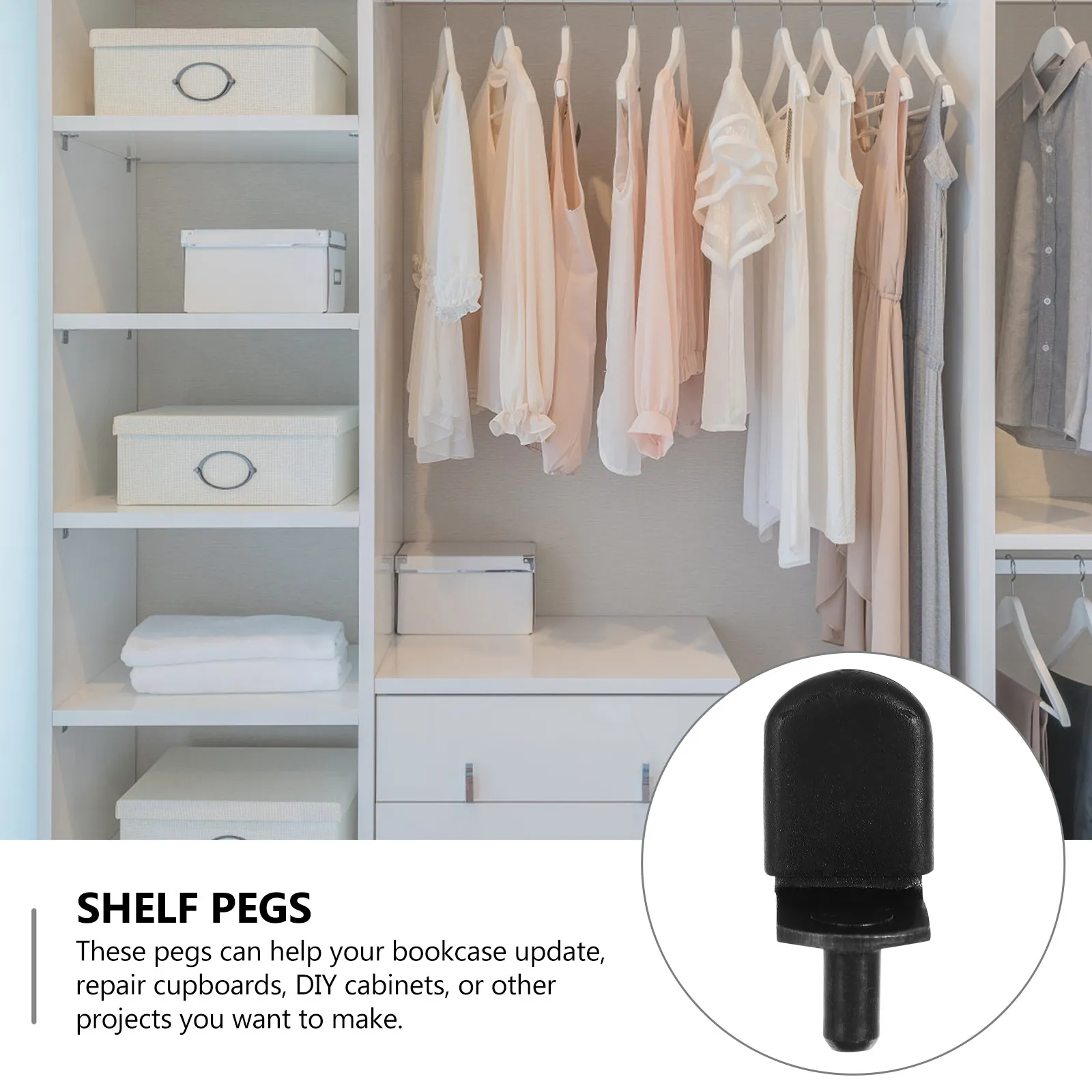 50Pcs Shelf Supports L-Design Robust Iron Rubber Composite Shelf Clips for Cabinets Bookcases Display Shelves Wardrobes