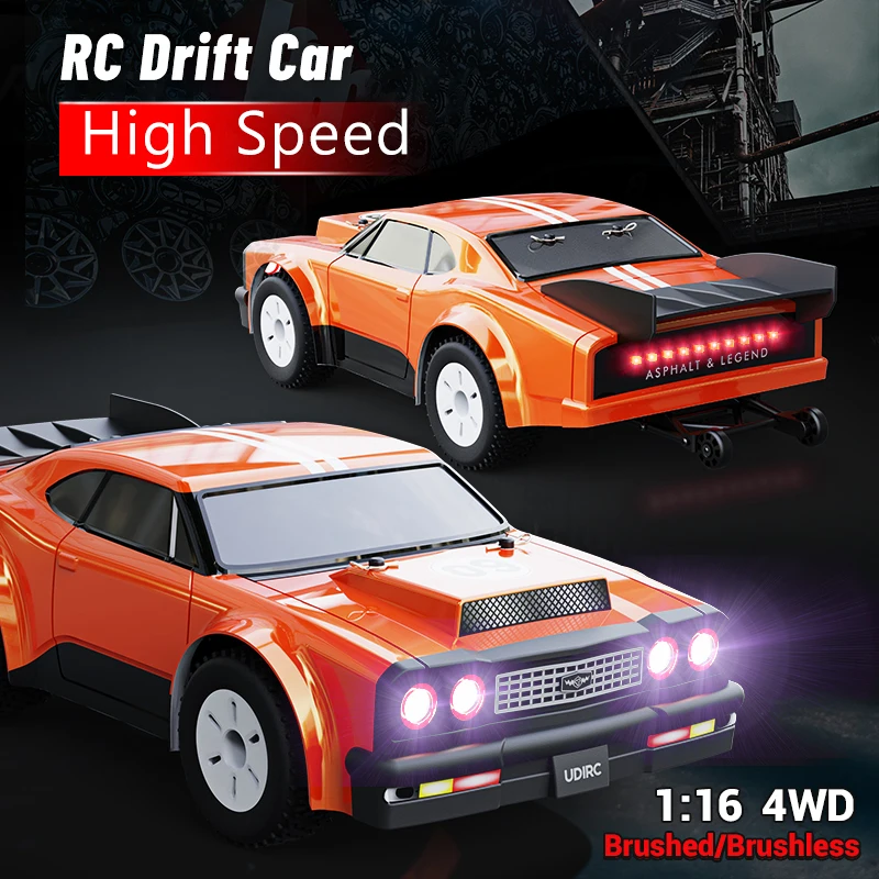 Luxury 4x4 Remote Control Car 1/16 2.4G Radio Control RC Drift Car High Speed Brushed/Brushless Led Light Sedan Cars Toy ESP RTR