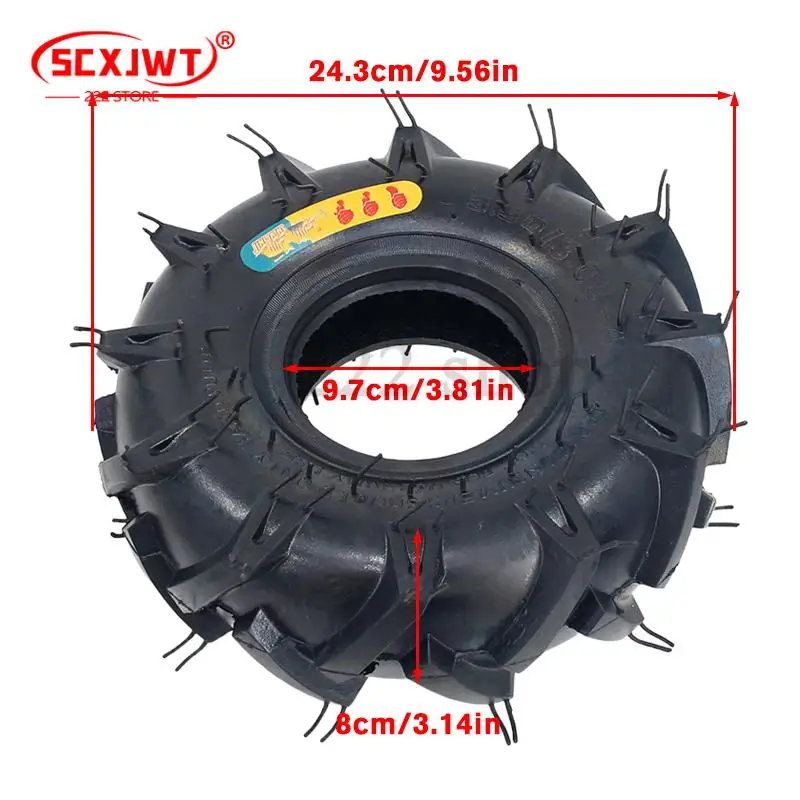 Mini ATV 3.50/3.00-4 بوصة الأنبوب الداخلي للإطار ملحقات الحارث لعربة الحديقة حديقة جرار دوارة الحارث سكوتر الدراجة