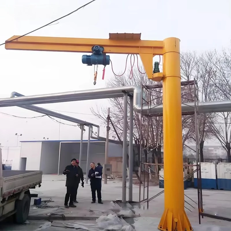 360° Rotation Floor Mounted Jib Crane With Electric Hoist 1Ton 3Ton 5Ton Industrial Slewing Arm Lifting Machinery