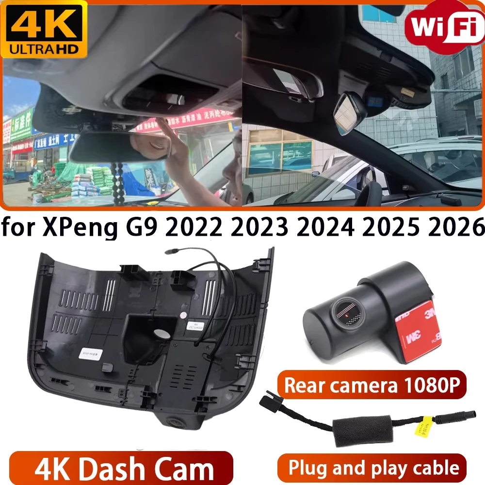 for XPeng G9 2022 2023 2024 2025 2026 Video Recorder 4K DVR Dash Cam Wifi OEM Camera 170 ° Wide Angle Night Vision Plug & Play