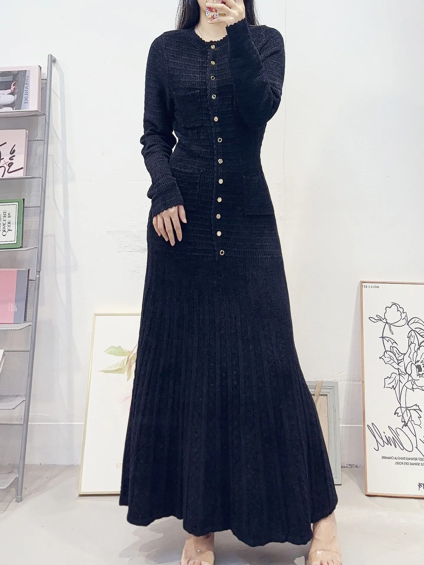 Women's 2025 Autumn and Winter New Lady Style Knitted Dress
