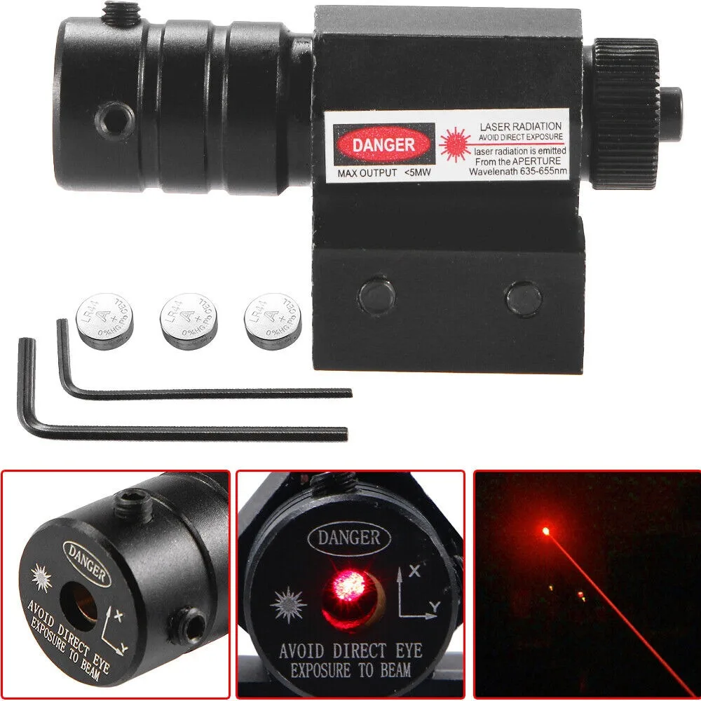 Red Dot Laser Sight Scope with Adjustable 11mm 20mm Picatinny Rail Mount Rifle Pistol Airsoft Hunting Gun Tactical Accessories