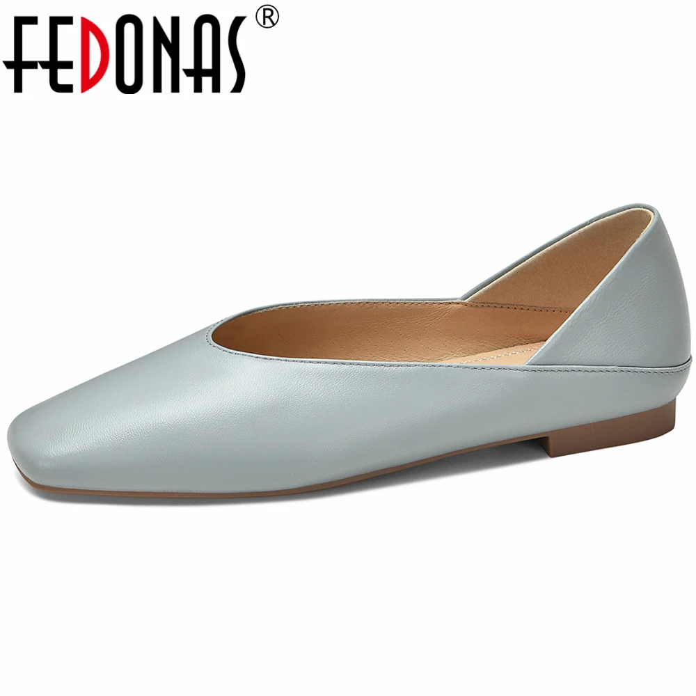 FEDONAS New Arrival Women Flats Heels Shoes Genuine Leather Soft Comfort Casual Shoes Woman Basic Spring Summer Flats Shoes