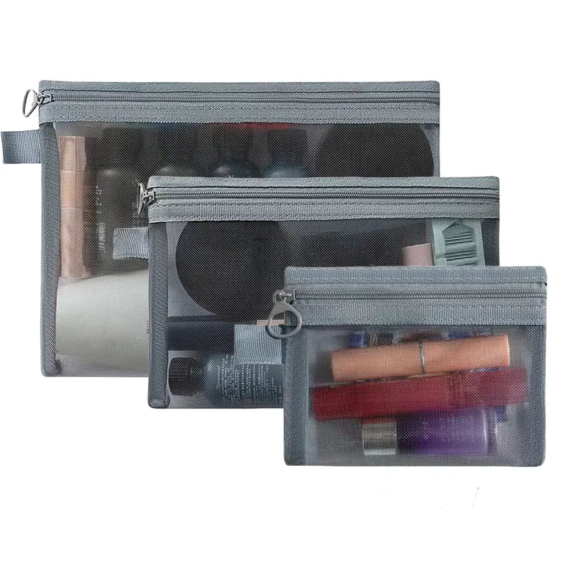 

Женская сетчатая косметичка, дорожная косметичка для хранения, органайзер, женская косметичка на молнии, прозрачный маленький большой косметичка для туалетных принадлежностей