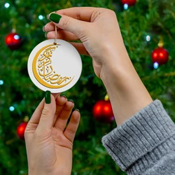 1pc Ramadan Mubarak Kareem Acrylic Ornament, round shape ornament,Ramadan decor ,Eid Mubarak decoration ,Ramadan Kareem gift