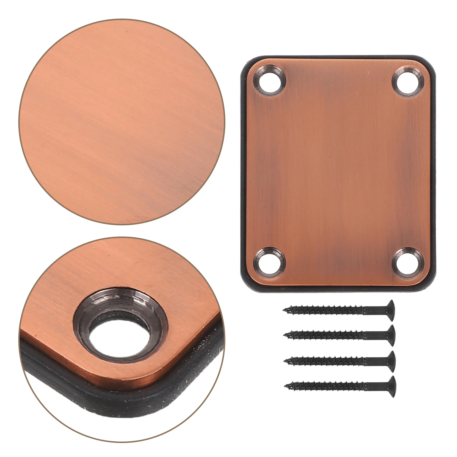 

2Pcs Guitar Neck Plate High Grade Metal for Electric Bass Guitar Strength Connecting Board Joint Plate Kit Screws Included