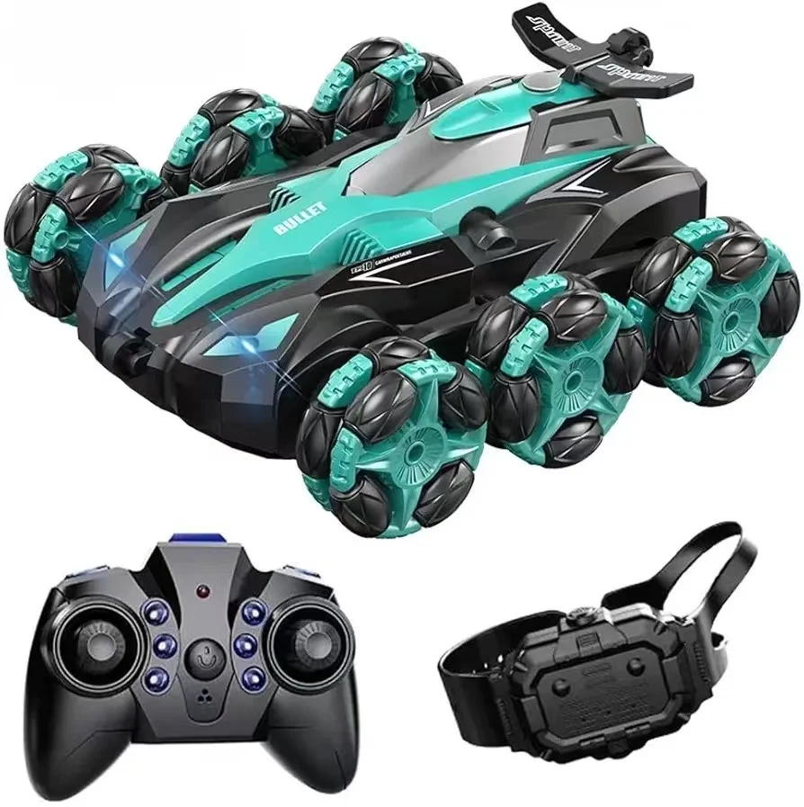 

Акробатический радиоуправляемый автомобиль на шести колесах, 2.4G, с управлением жестами, 360° ° Музыкальная радиоуправляемая машинка для бездорожья с функцией дрифта