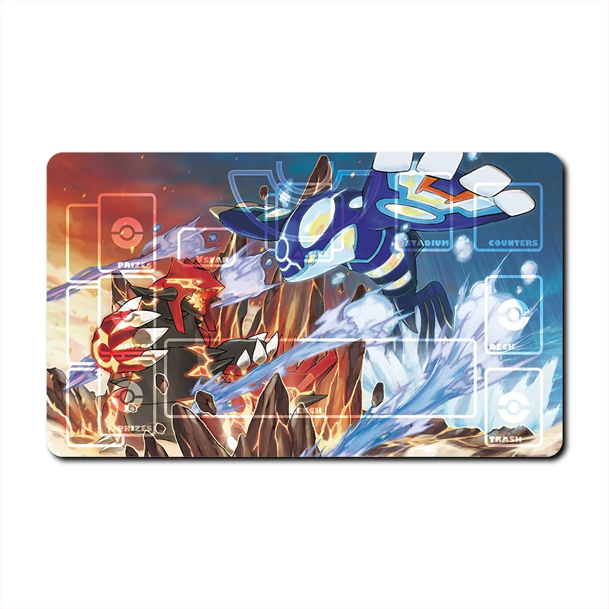 Diy 60*35*0.2cm PTCG Pokemon Dedicated Battle GAME Card Mat Rayquaza Arceus Mewtwo Lugia Zapdos Gift Toy Game Anime Table Mat