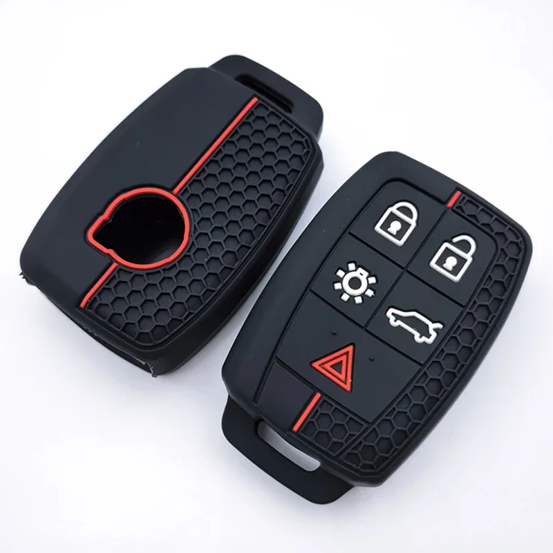 5 Tasten neuer Silikon-Schlüsseletui für Volvo XC90 C70 S60 D5 V50 S40 C30 Keyless Remote Key Cover Shell Skin Holder Zubehör