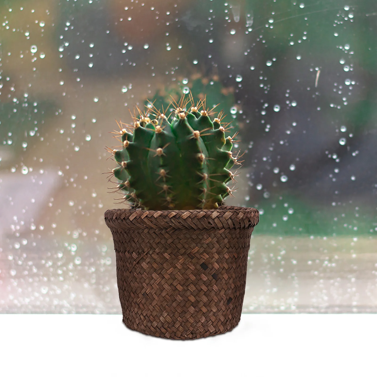 

1Pcs Seaweed Woven Storage Basket Durable Hanging Planter for Flowers Clothes Supplies Decorative Natural Weaving Container