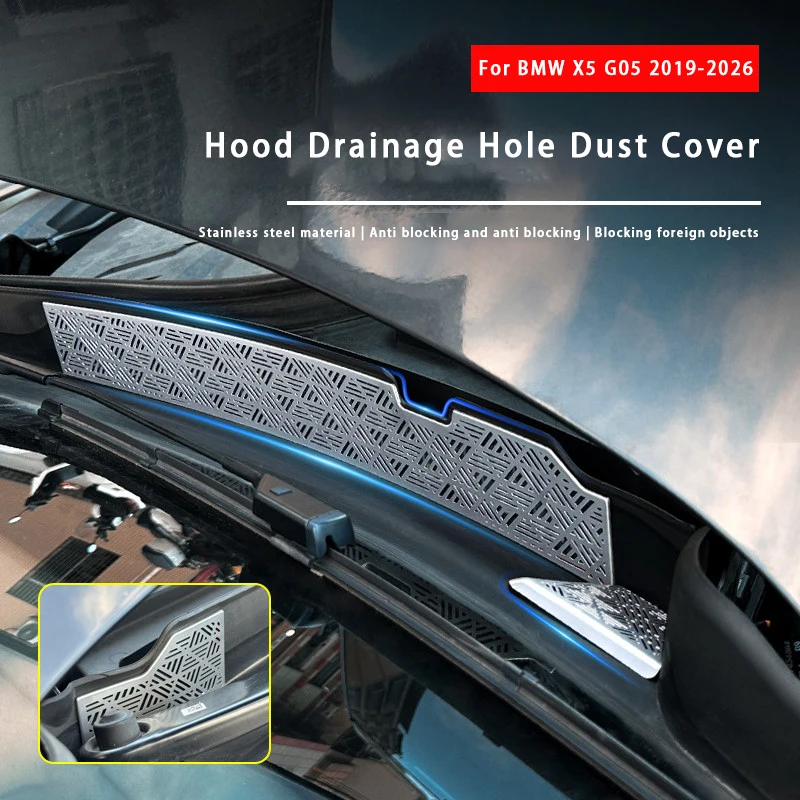 

3PCS Car Front Water Drain Cover Engine Front Drain Cover Anti Blocking Protective Stickers Accessories For BMW X5 G05 2019-2026