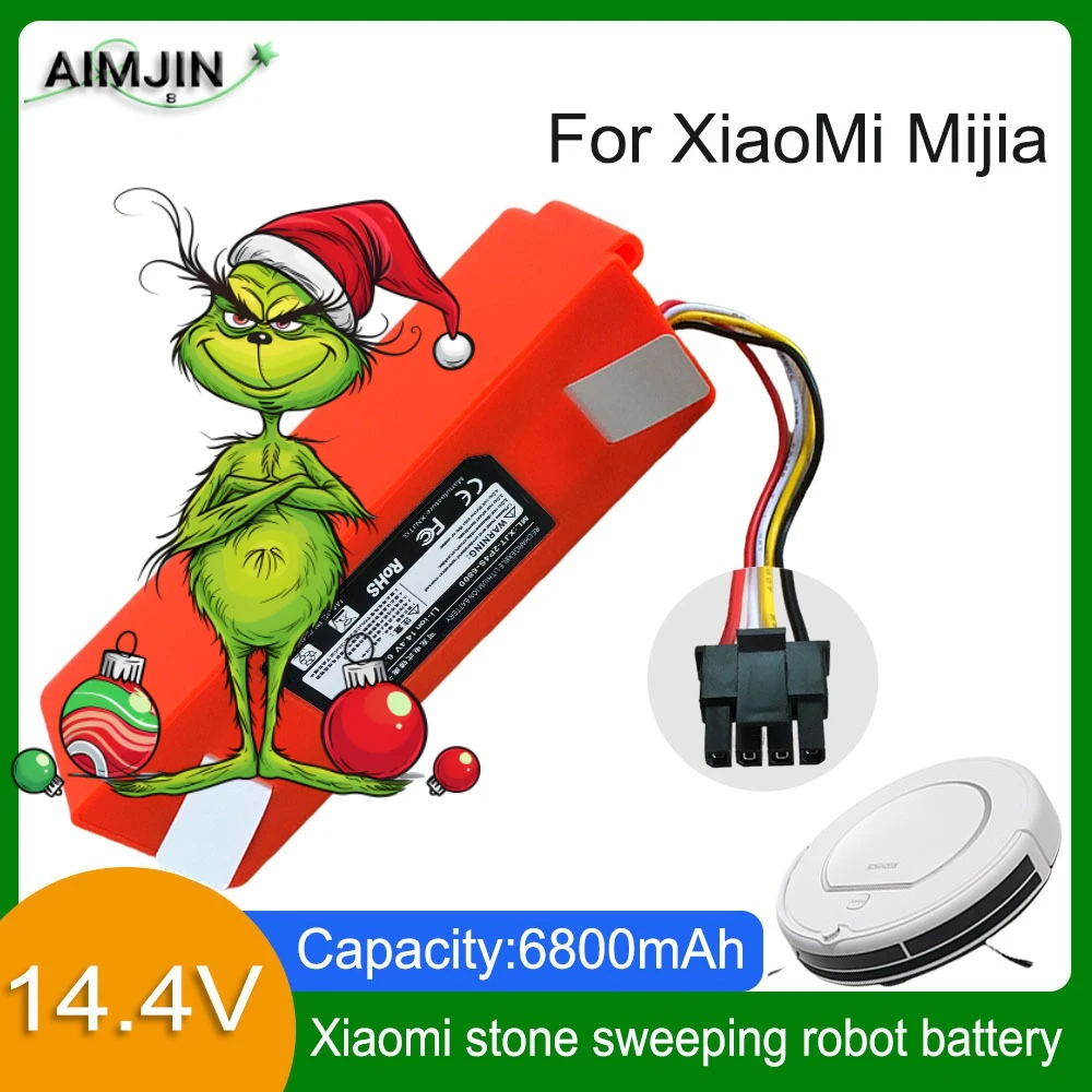 

S50-55 S5 Max S6 S7 Sweeping Robot Battery 14.4V For Xiaomi Mijia1S 6800mAh Li-ion Battery Vacuum Cleaner accessories Roborocks