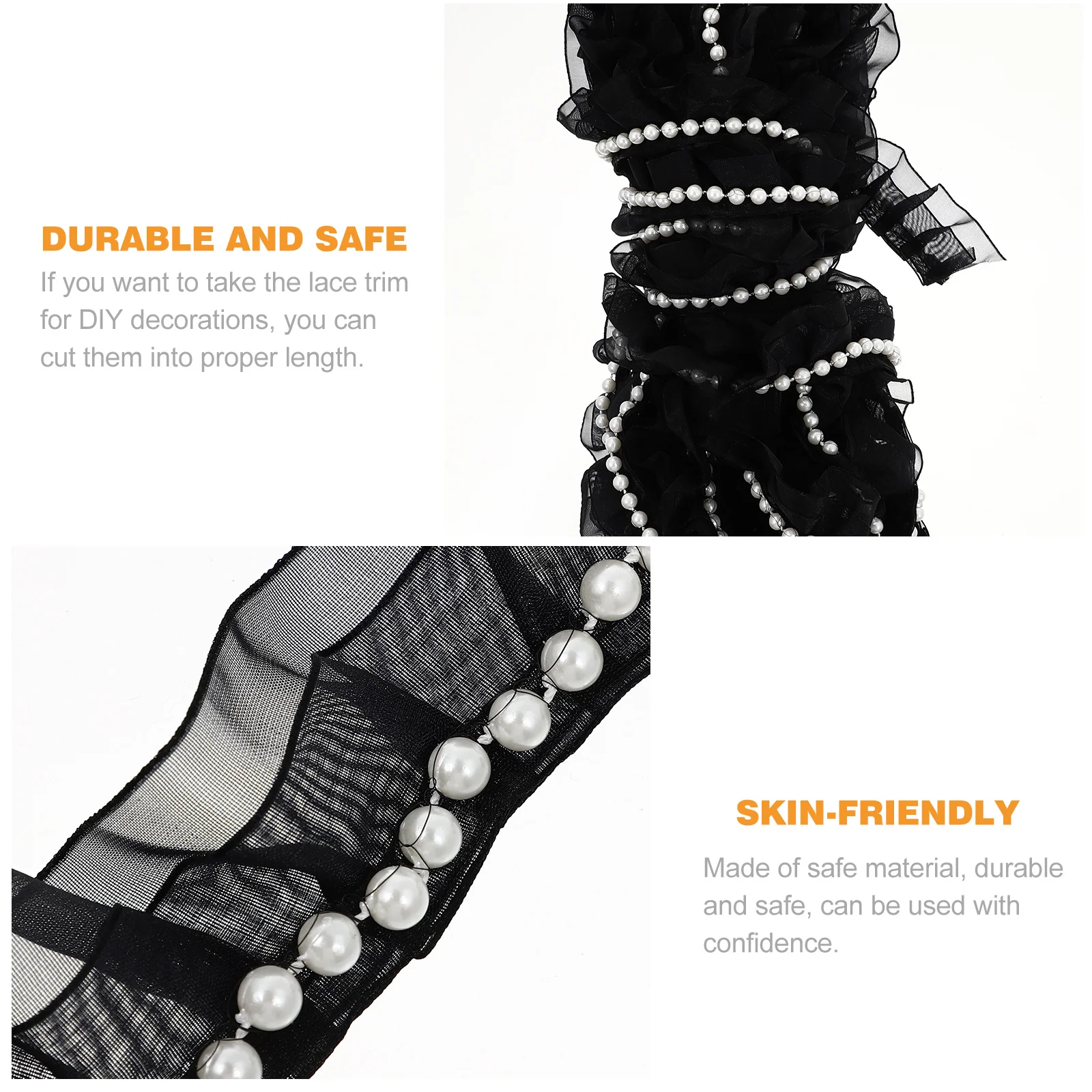 

1pc Bridal Dress Decoration Pearl Lace Trim Natural Diy Sewing Craft Ribbon For Clothing Home Decor Accessory Craft Supplies