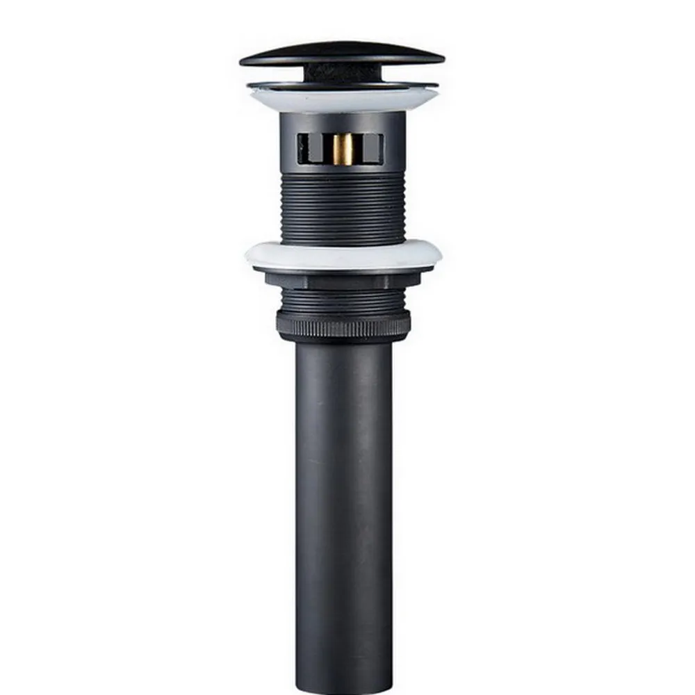 Black Oil Rubbed Bronze Large Round Cap Pop UP Bathroom Sink Drain With Overflow asd021