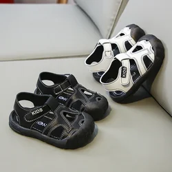 Children's Baotou Sandals Soft Children's Shoes 1 to 3 Years Old Summer Baby Beach Shoes Infant Hollow Anti Kick Learning Shoes