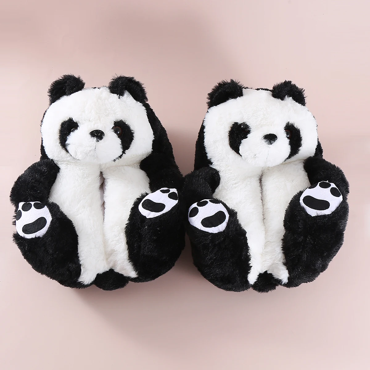 super cute panda slippers soft warm winter shoes indoor slides