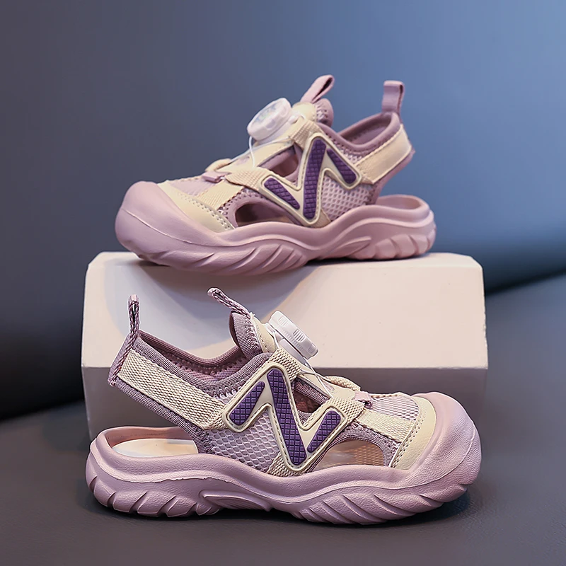 

Round Toe Kids Sneakers Breathable Fabric Anti Slip Rubber Sole Outdoor Daily Sports Walking Shoes