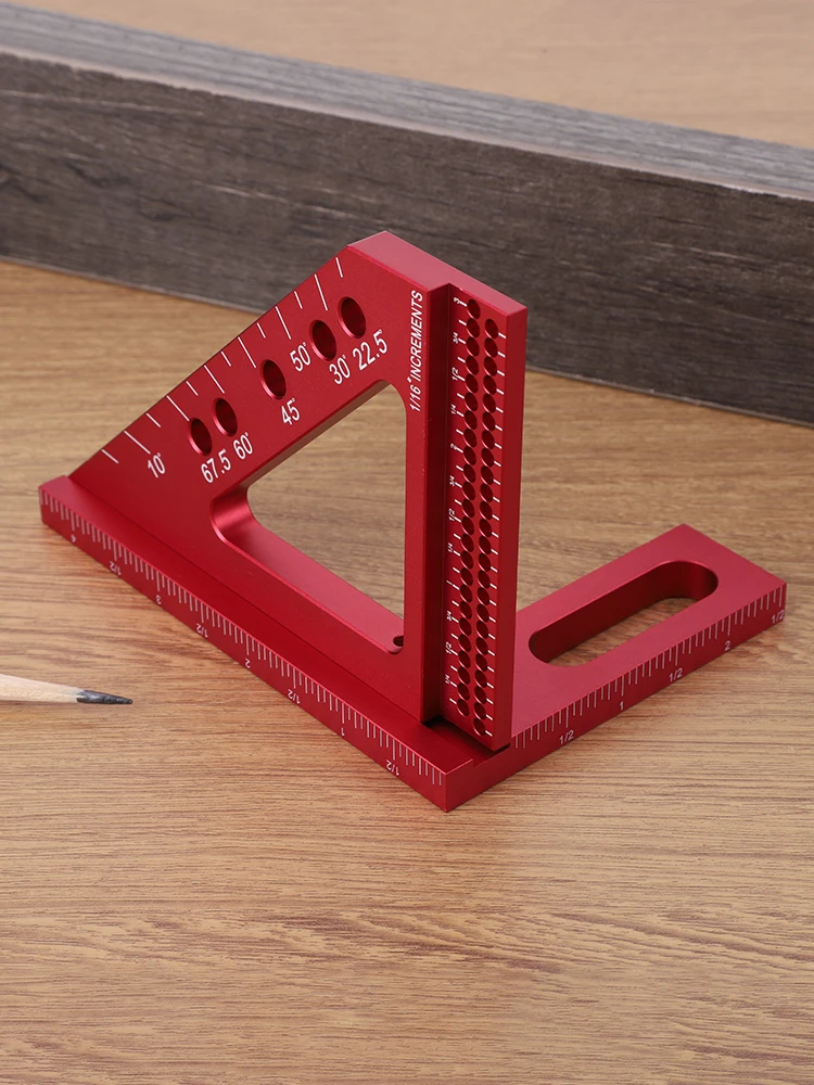 3D Carpenter Square with Angle Position Pin Framing Square Tool Aluminum Alloy Measuring Marking Ruler Woodworking Accessories