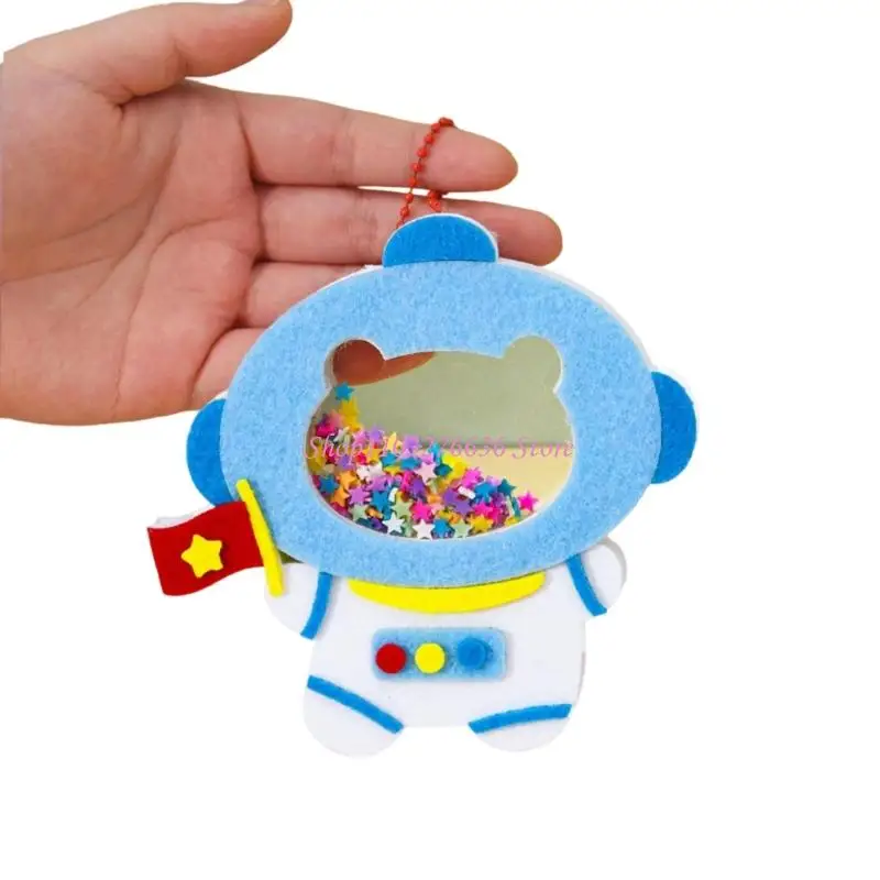 R6FD NonWoven Fabric Animal Pendant Craft Kits Making Set for Toddler Early Education