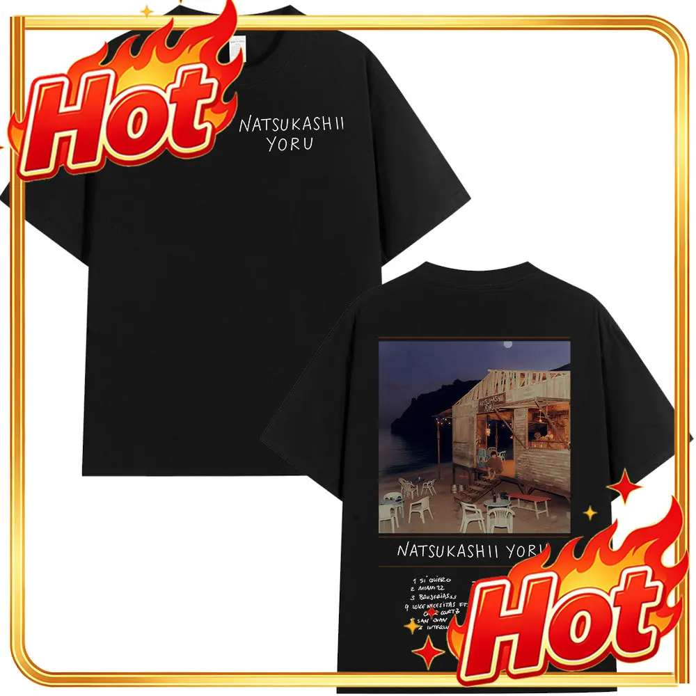 Custom Rapper SAIKO Natsukashii Yoru Album 2025 Merch T-shirt Men's Women Cotton Oversized T-shirts Hip Hop Short Sleeve T Shirt