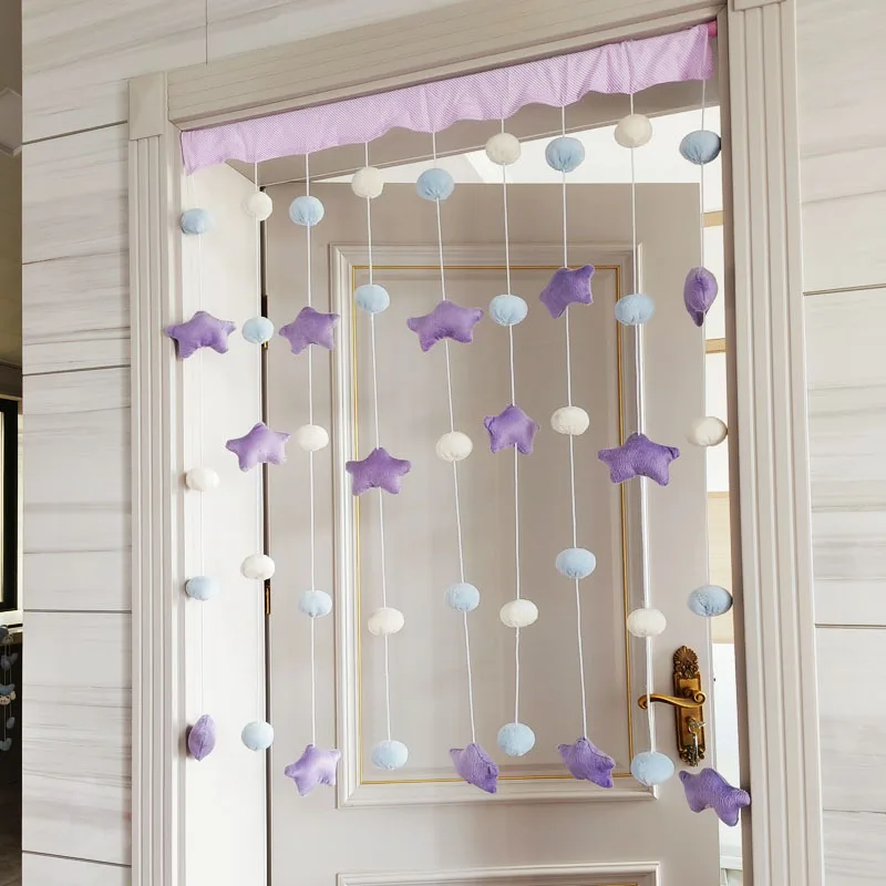 الأرجواني ستار نمط المطبخ ستارة قصيرة نافذة معلقة ستائر المدخل الزخرفية ستارة باب الحمام فتاة غرفة نوم Partiton #1