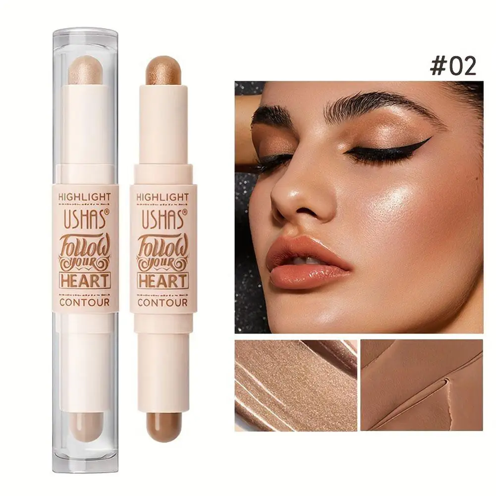 2 In 1 Shimmer Bronzers Contour Stick Waterdichte Multi-Purpose Markeerstift Vormgeven Schaduw Gezicht Wijzigen Concealer Pen