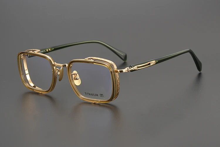 Titan Schildkröte Lesebrille Männlich Handgemachte Schmale Brillen Rahmen Anti Blaues Licht Gläser +1,0 1,5 1,75 2,0 – Detail 4